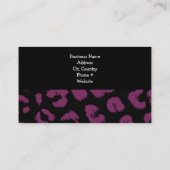 紫と黒のヒョウ柄の名刺 名刺 (裏面)