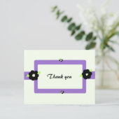 紫と黒のフローラありがとう ポストカード (スタンド正面)