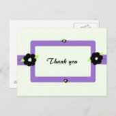 紫と黒のフローラありがとう ポストカード (正面/裏面)