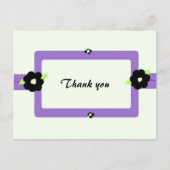 紫と黒のフローラありがとう ポストカード (正面)