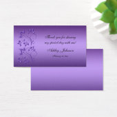 紫と黒のフローラパーティーの好意ラベル (デスク)