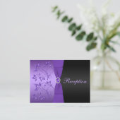 紫と黒のフローラ披露宴エンクロージャカード エンクロージャーカード (スタンド正面)