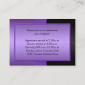紫と黒のフローラ披露宴エンクロージャカード エンクロージャーカード (裏面)