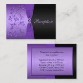 紫と黒のフローラ披露宴エンクロージャカード エンクロージャーカード (正面/裏面)