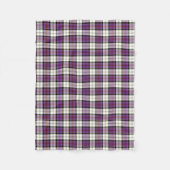 紫と黒のプライドカロデンドレスタータンチェック フリースブランケット (正面)