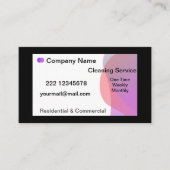 紫と黒のプロフェッショナル清掃サービス 名刺 (正面)