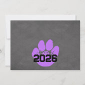 紫と黒のポープリント卒業発表 招待状 (裏面)