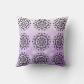 紫と黒のマンダラ抽象芸術スロー クッション (裏面)