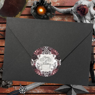 紫と黒のムーディ結婚ー黒 ラウンドシール