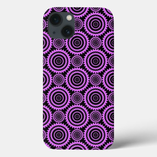 紫と黒のモダンな円模様 Case-Mate iPhoneケース (裏面)