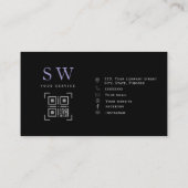 紫と黒のモノグラムミニマルモダン事業 コーリングカード (裏面)