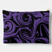 紫と黒のレトロな大理石の渦巻き アクセサリーポーチ (裏面)