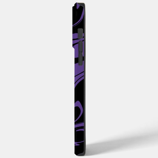 紫と黒のレトロな大理石の渦巻き Case-Mate iPhoneケース (裏面 / 左)