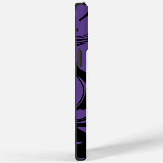 紫と黒のレトロな大理石の渦巻き Case-Mate iPhoneケース (裏面 / 右)