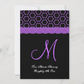 紫と黒のレトロレースモノグラ結婚ムV22 招待状 (裏面)