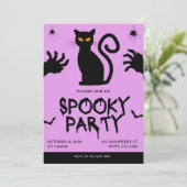 紫と黒の不気味パーティの招待状 招待状 (スタンド正面)