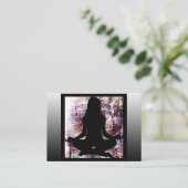 紫と黒の仲介ヨガビジネスカード 名刺 (スタンド正面)