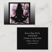 紫と黒の仲介ヨガビジネスカード 名刺 (正面/裏面)