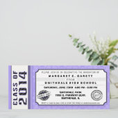 紫と黒の卒業パーティー招待チケット 招待状 (スタンド正面)