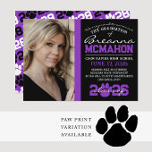 紫と黒の卒業写真のお知らせ 招待状