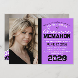 紫と黒の卒業式2写真のお知らせ 招待状