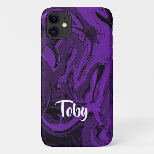 紫と黒の大理石を研磨 Case-Mate iPhoneケース (裏面)