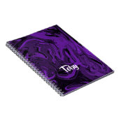 紫と黒の大理石ポリッシュ ノートブック (右側)