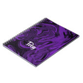 紫と黒の大理石ポリッシュ ノートブック (左側)