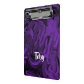 紫と黒の大理石ポリッシュ ミニクリップボード (アングル2)