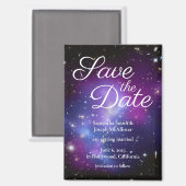 紫と黒の宇宙写真 保存日 マグネット (正面/裏面)