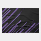 紫と黒の対角線 キッチンタオル (横)