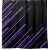 紫と黒の対角線 シャワーカーテン (正面)