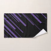 紫と黒の対角線 バスタオルセット (ハンドタオル)