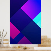 紫と黒の市松模様にイラストレーション ポスター (キッチン)