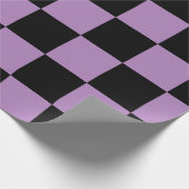 紫と黒の市松模様 ラッピングペーパー (角)