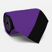 紫と黒の幅広い連隊ストライプ ネクタイ (ロール)