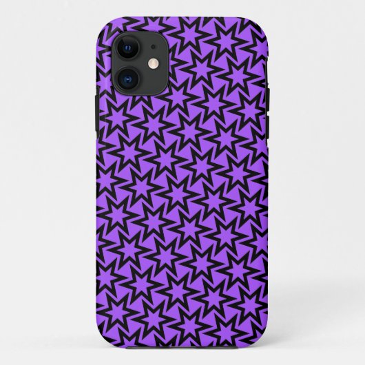 紫と黒の幾何学星模様 Case-Mate iPhoneケース (裏面)