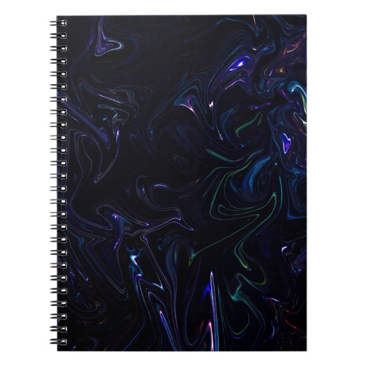 紫と黒の抽象芸術絵画の ノートブック (正面)