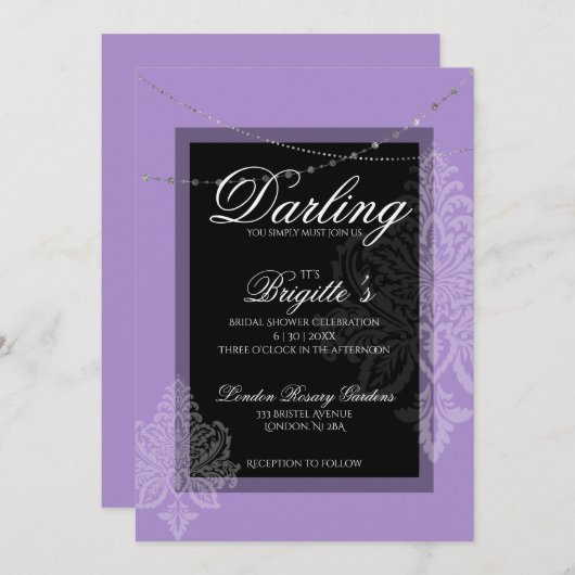 紫と黒の招待状 招待状 (正面/裏面)