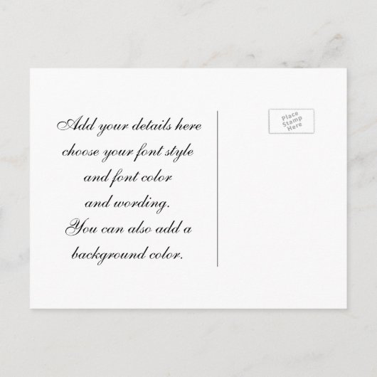 紫と黒の日付を保存 案内ポストカード (裏面)