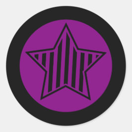 紫と黒の星の丸いシール ラウンドシール