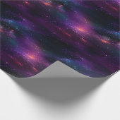 紫と黒の星空の夜 ラッピングペーパー (角)