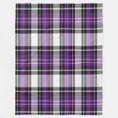 紫と黒の格子縞 フリースブランケット (正面)