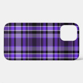 紫と黒の格子縞 Case-Mate iPhoneケース (裏面 (横))