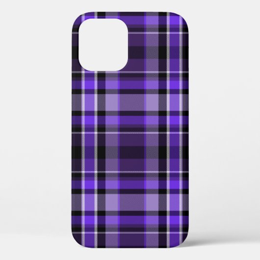 紫と黒の格子縞 Case-Mate iPhoneケース (裏面)