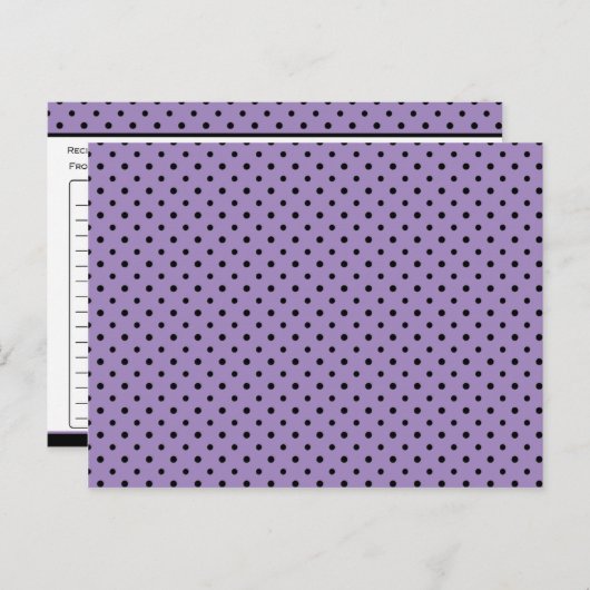 紫と黒の水玉模様レシピカード ポストカード (正面/裏面)