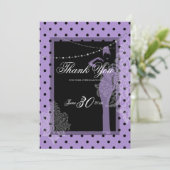 紫と黒の水玉模様招待状 招待状 (スタンド正面)