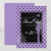 紫と黒の水玉模様招待状 招待状 (正面/裏面)