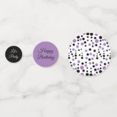 紫と黒の水玉模様誕生日 コンフェッティ (正面)