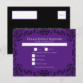 紫と黒の渦巻きゴシッ結婚クス シーズンポストカード (正面/裏面)